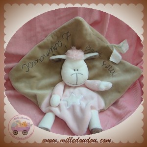 KIMBALOO DOUDOU MOUTON BLANC PLAT ROSE BEIGE TAUPE SOS