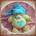 TAKINOU SOS DOUDOU OURS BEIGE BOULE JAUNE COEUR BONNET BLEU