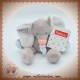 NATTOU SOS DOUDOU ELEPHANT GRIS BLEU BUBBLES HOCHET 15 CM