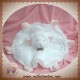 DOUDOU ET COMPAGNIE SOS AGNEAU MOUTON PLAT BLANC ROSE MOUCHOIR ROND DC2428