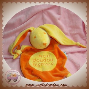 RAYNAUD LES PETITES MARIE SOS DOUDOU LAPIN PLAT ORANGE JAUNE NEGRESCO