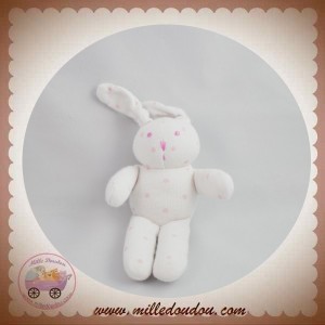 PETIT BATEAU SOS DOUDOU LAPIN BLANC POINTS ROSE TISSU