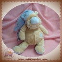 DOU KIDOU SOS DOUDOU HIPPOPOTAME OURS BEIGE MUSICAL BONNET BLEU 17 CM