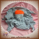 ORCHESTRA SOS DOUDOU OURS GRIS PLAT SUPER PIRATE RAYE NOIR ORANGE