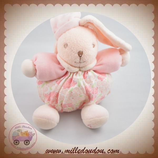 Doudou Kaloo lapin boule petite fleur liberty