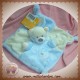 AUCHAN SOS DOUDOU OURS ECRU PLAT BLEU DEGUISE LAPIN SNC OIA