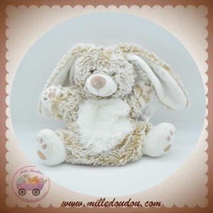 TEX SOS DOUDOU LAPIN MARIONNETTE MARRON BEIGE BLANC