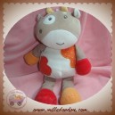 BEBE 9 SOS DOUDOU VACHE GIRAFE BEIGE CORPS BLANC TACHE ROUGE ORANGE