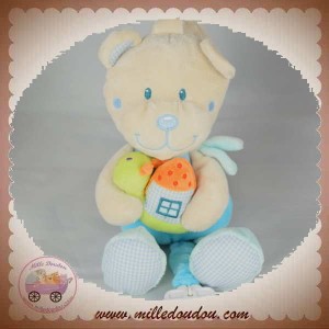 TEX SOS DOUDOU OURS GRIS BLEU ESCARGOT MUSICAL