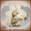 HISTOIRE D'OURS SOS DOUDOU LAPIN JEANNOT ECRU BLANC POIL MARIONNETTE BEBE CHIEN MARTIN