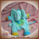 NICOTOY SOS DOUDOU ELEPHANT PLAT BLEU VERT FEUILLE