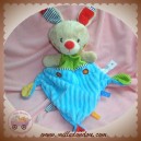 NICOTOY SOS DOUDOU LAPIN BEIGE PLAT BLEU VERT BOUTON