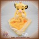 DISNEY SOS DOUDOU LION SIMBA PLAT JAUNE LISERET ECRU ECUSSON ORANGE