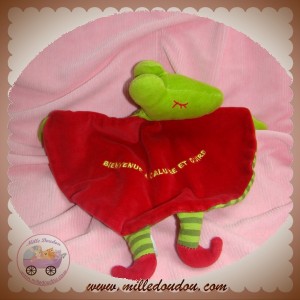 CALUIRE ET CUIRE SOS DOUDOU GRENOUILLE PLAT ROUGE VERT