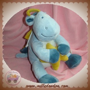 NOUKIE'S SOS DOUDOU DRAGON LUCIEN BLEU JAUNE MUSICAL ETOILE JAUNE