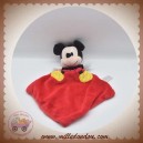 sos doudou Mickey Disney Nicotoy Simba carré plat rouge et noir