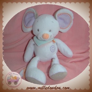 NATTOU SOS DOUDOU SOURIS BLANCHE BLEU BUBBLES MUSICAL