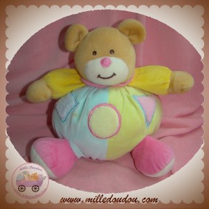 GIFI SOS DOUDOU OURS BEIGE BOULE BLEU JAUNE ROSE ROND TRIANGLE