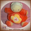 KALOO SOS DOUDOU OURS ROUGE FLEUR ROSE BONNET LAINE