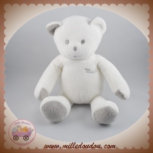 MUSTI MUSTELA SOS DOUDOU OURS PELUCHE BLANC GRIS