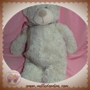 GIFI SOS DOUDOU OURS POIL GRIS TAUPE CHINE NOEUD VICHY