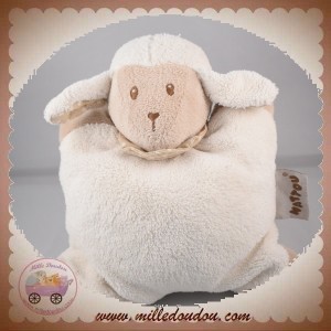 NATTOU SOS DOUDOU MOUTON QUASI PLAT BLANC BEIGE CAPPUCINO HOCHET