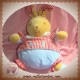 TAKINOU SOS DOUDOU LAPIN BEIGE BOULE BLEU VICHY ROUGE