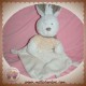 NICOTOY SOS DOUDOU LAPIN BLANC PLAT HAUT REMBOURRE BEIGE