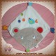 NICOTOY SOS DOUDOU MOUCHOIR PLAT BLANC OURS GRIS OISEAU BLEU