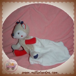 SUCRE D'ORGE DOUDOU FAON BICHE BLANC TAUPE CAJOU MOUCHOIR SOS