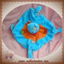 NICOTOY SOS DOUDOU CHAT PLAT BLEU ROND ORANGE POIS ROUGE ETIQUETTES