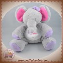 ARTHUR ET LOLA SOS DOUDOU ELEPHANT GRIS ROSE FLEUR LOLA VIOLET