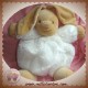 KALOO SOS DOUDOU LAPIN BEIGE BOULE BLANC FUR PATAPOUF 30 cm