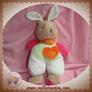 TOODO SOS DOUDOU LAPIN MARRON VERT ROSE BLANC FLEUR COEUR