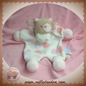 NOUKIE'S SOS DOUDOU VACHE DOTTY LOLA PLAT ROND FLEUR ROSE