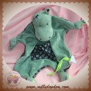 DPAM SOS DOUDOU HIPPOPOTAME PLAT VERT NOIR TISSU FLEUR