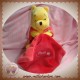 DISNEY SOS DOUDOU OURS WINNIE L'OURSON FLUORESCENT MOUCHOIR ROSE ROUGE NICOTOY