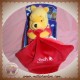 DISNEY SOS DOUDOU OURS WINNIE L'OURSON FLUORESCENT MOUCHOIR ROSE ROUGE NICOTOY