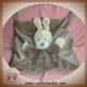 NICOTOY SOS DOUDOU LAPIN ECRU PLAT MARRON BEIGE ETOILES ATTACHE TETINE