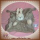 NICOTOY SOS DOUDOU LAPIN ECRU PLAT MARRON BEIGE ETOILES ATTACHE TETINE