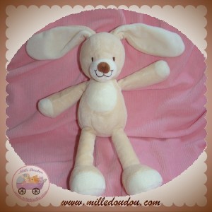 NICOTOY SOS DOUDOU LAPIN ECRU BLANC TRUFFE MARRON