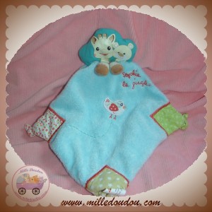 VULLI SOS DOUDOU GIRAFE SOPHIE PLAT BLEU OISEAU NOEUD