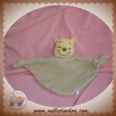 DISNEY SOS DOUDOU OURS WINNIE L'OURSON JAUNE PLAT TRIANGLE BEIGE MARRON