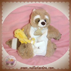 HISTOIRE D'OURS SOS DOUDOU LEON RATON LAVEUR MARIONNETTE BEIGE POISSON JAUNE