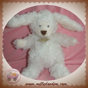 HISTOIRE D'OURS SOS DOUDOU LAPIN BLANC ECRU BOUCLETTE POIL