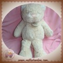 HISTOIRE D'OURS SOS DOUDOU CHAT OURS ECRU BOUCLETTE NEZ ROSE 34 cm