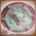 DOUDOU ET COMPAGNIE SOS AGNEAU MOUTON PLAT BLANC ROSE MOUCHOIR ROND