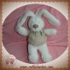 POMMETTE SOS DOUDOU LAPIN BLANC INTERIEUR OREILLE TAUPE CHEMISIER LIN