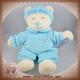 GIPSY SOS DOUDOU OURS BLANC HABIT BLEU TURQUOISE LUNE BEAR