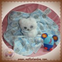 BLANKETS BEYOND SOS DOUDOU HIBOU BLANC PLAT BLEU ATTACHE TETINE